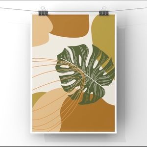 Boho minimalist modern natural abstract art print